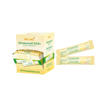 Hellma Zitronensaft-Sticks, 100 Portionspackungen à 4 ml, Display-Karton
